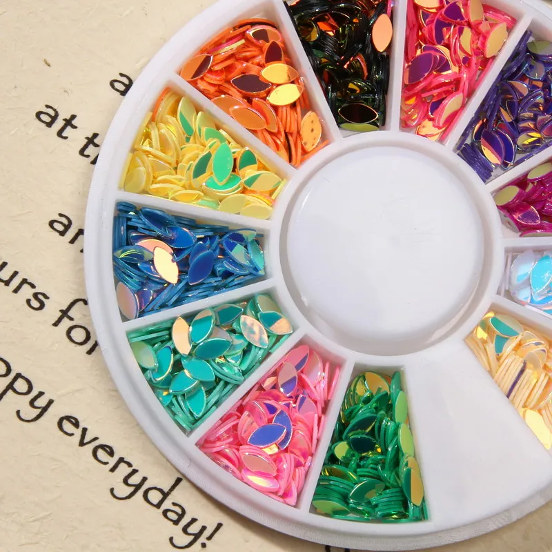 Беззеркальный 1 коробка Русалка блеск для ногтей блестки красочные конский глаз