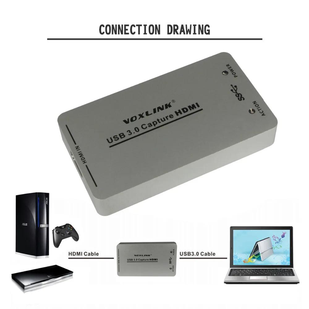 VOXLINK XI100D UVC USB3.0 1080 P 60FPS HDMI захвата Dongle/USB2.0 видео карты для XBOX PS3 PS4 Windows 7 Linux |