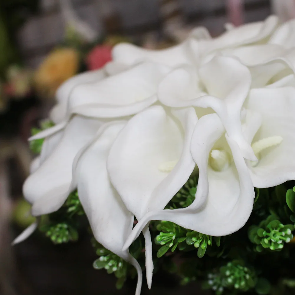 Real Images Artificial Calla Flower Wedding Bouquet Beautiful Accessories Bridal with Ribbon | Свадьбы и торжества