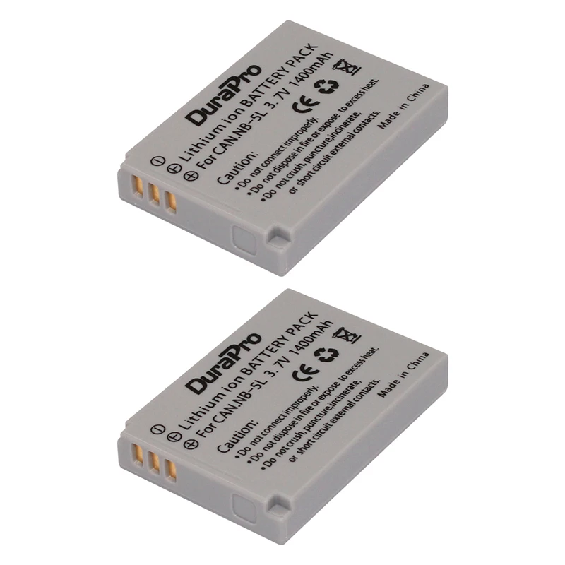 2 шт. DuraPro NB-5L NB 5L NB5L аккумуляторная батарея для камеры + ЖК-Зарядное устройство USB