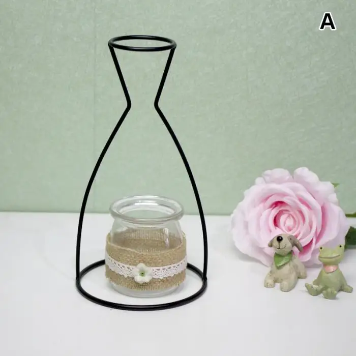 1 шт. металлическая железная ваза DIY рамка черная Геометрическая рамка искусственный цветок ваза TN99