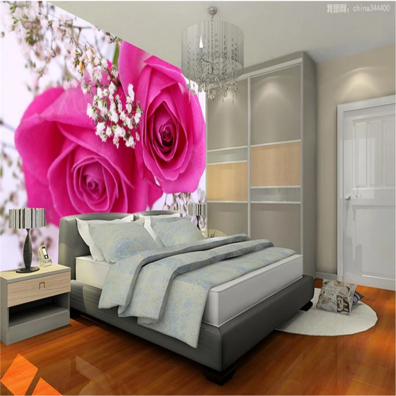 3d обои beibehang фотообои искусственная фотография розовая роза прикроватная тумба
