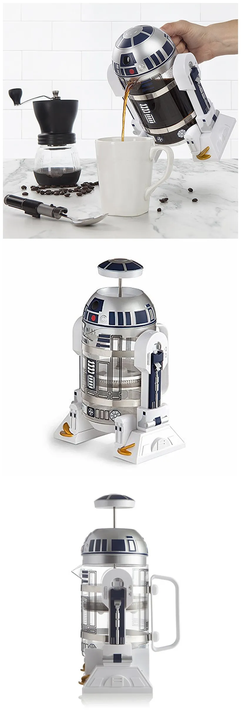 Кофе Пресс горшок Перколятор Звездные войны R2-D2 французский пресс для кофе 32 унции