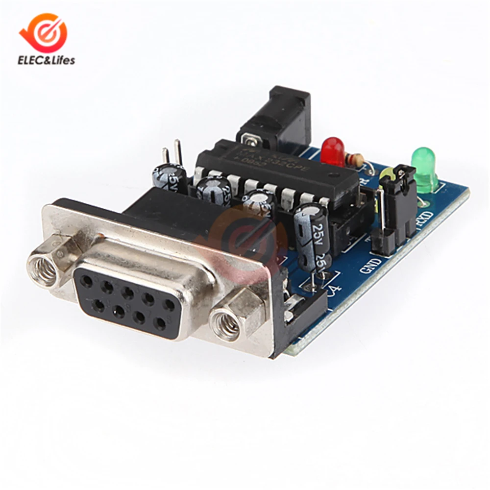 Модуль преобразователя последовательной связи MAX3232 MAX232 RS232 в TTL DB9 коннектор 5 В +