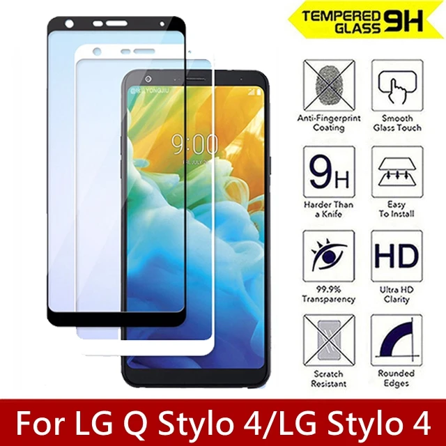 2 шт./лот закаленное стекло для LG Q Stylo 4 полное покрытие 9H защитная пленка