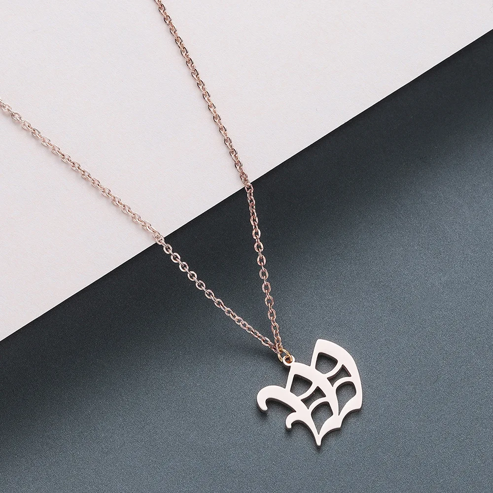 Старая английская буква W ожерелье из нержавеющей стали 26 алфавит имя подарок на