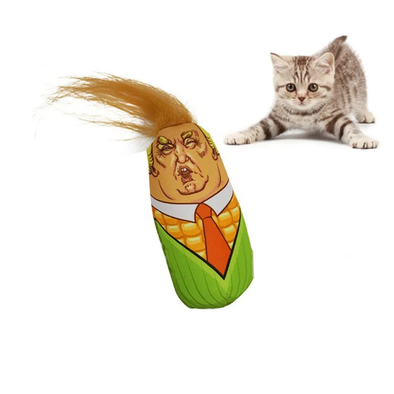 FILY Trump Head Maize Design Cat Toys Stuffed Plush Corn Catnip Pillow Toy | Дом и сад