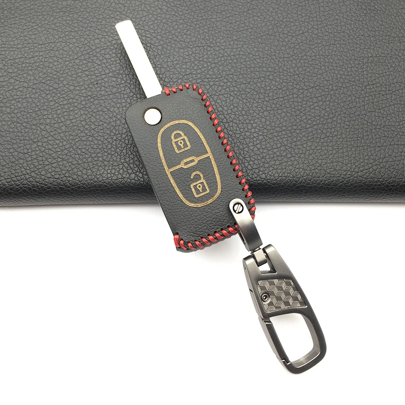 Новинка кожаный чехол для ключа Citroen C4 C5 C3 C2 C4L Xsara Picasso Peugeot 208 207 308 RCZ 408 407 307 206