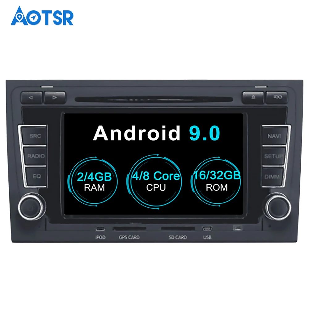 Android 9 0 8 core автомобильный DVD проигрыватель компакт-дисков GPS навигации для Audi A4 S4