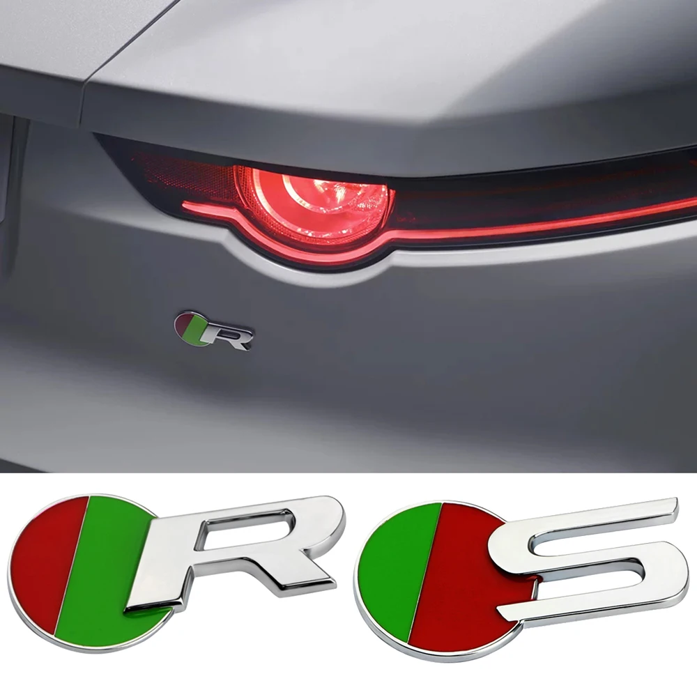Стерео 3D Металл R S в виде буквы Спортивная эмблема Стикеры автомобильного