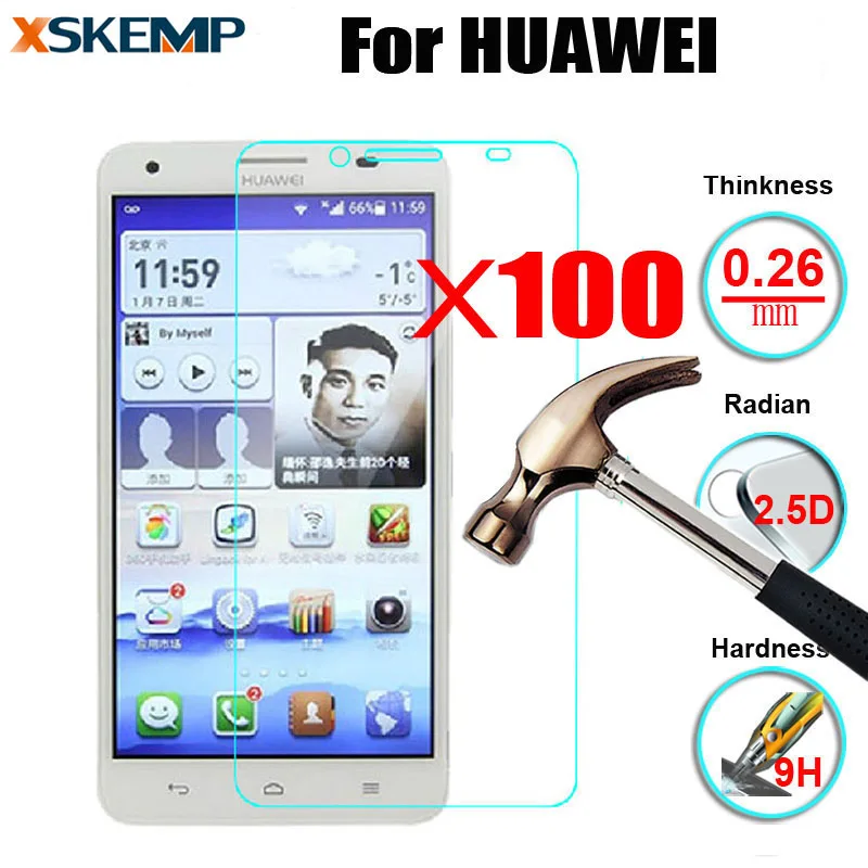 100 шт./лот взрывозащищенная пленка из настоящего закаленного стекла для Huawei Ascend G6