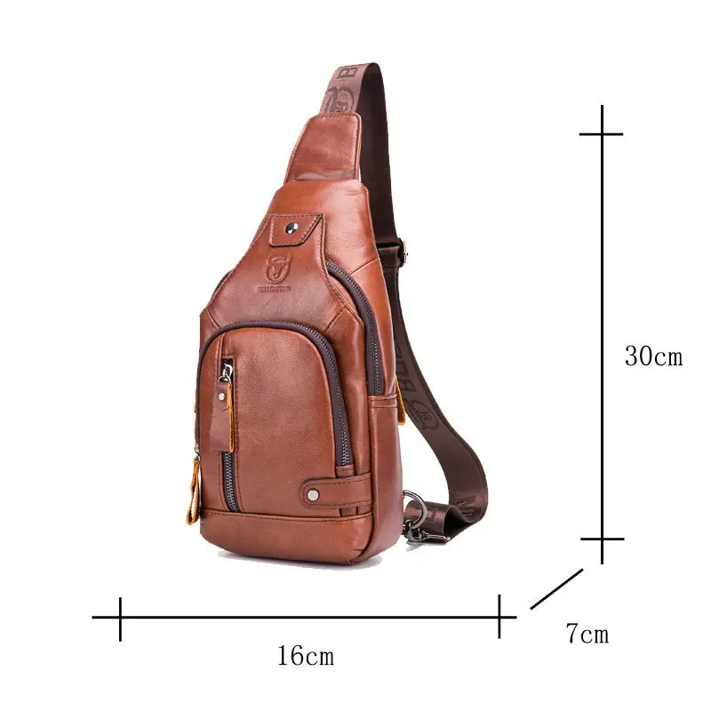

100% Genuine Leather bags Men Single Shoulder Messenger Bag USB High Capacity Chest Sling Bag Travel Crossbody Bag New