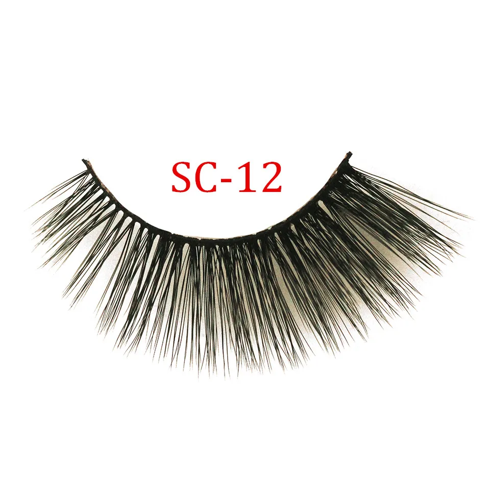 SC-12 NEWCOME 24 стиля 3D 6D накладные ресницы из норки полная полоса ресницы ручной работы мягкие ресницы Think Cross наращивание ресниц макияж - Цвет: SC-12