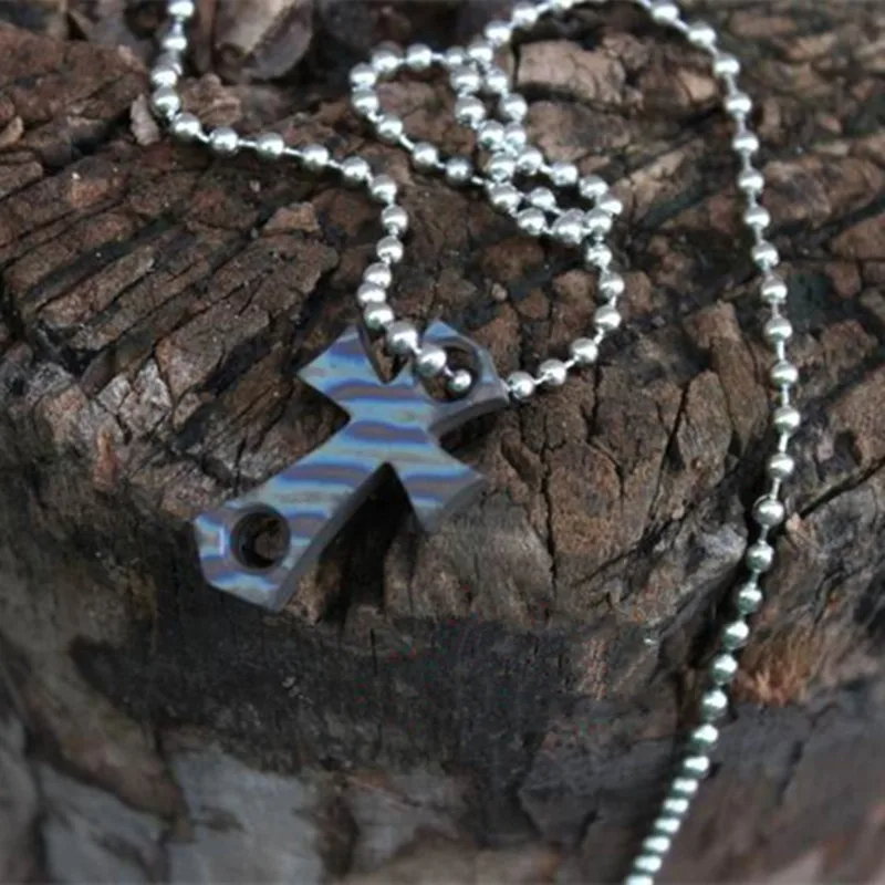 Титан сплав TC4 Ножи бусины человек H &quotКрест&quot кулон строка веревка мульти