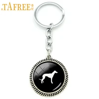 tafree cute animal keychain greyhound dog pendant key chain ring jewelry pet dog pleut party accessories men women gift kc413