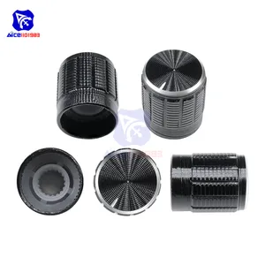 Diymore 5 шт.лот, черный металл, 6 мм рифленый вал, вставка Dia. Ручки управления потенциометром, ручка переключения диаметром 15 мм x Высота 16,5 мм