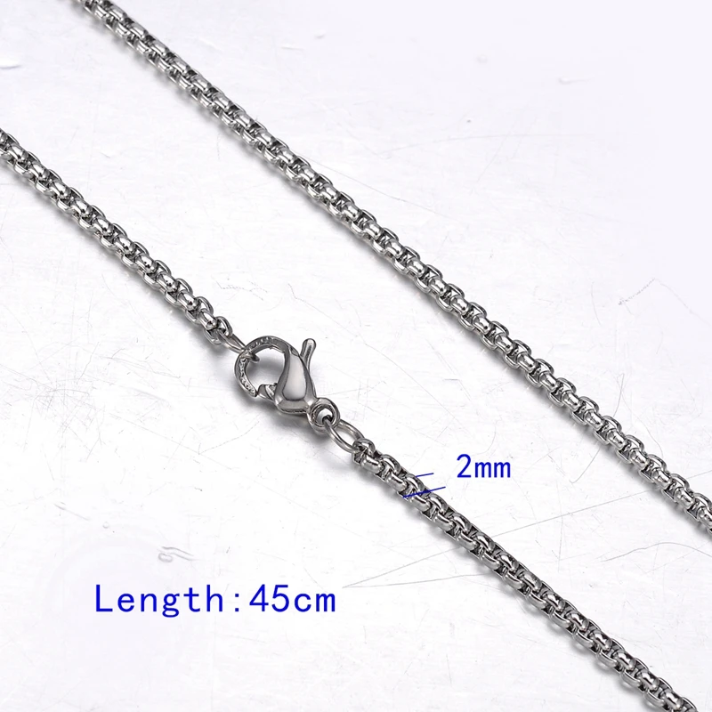 Женские квадратные Бусы из нержавеющей стали длинное ожерелье с цепочкой