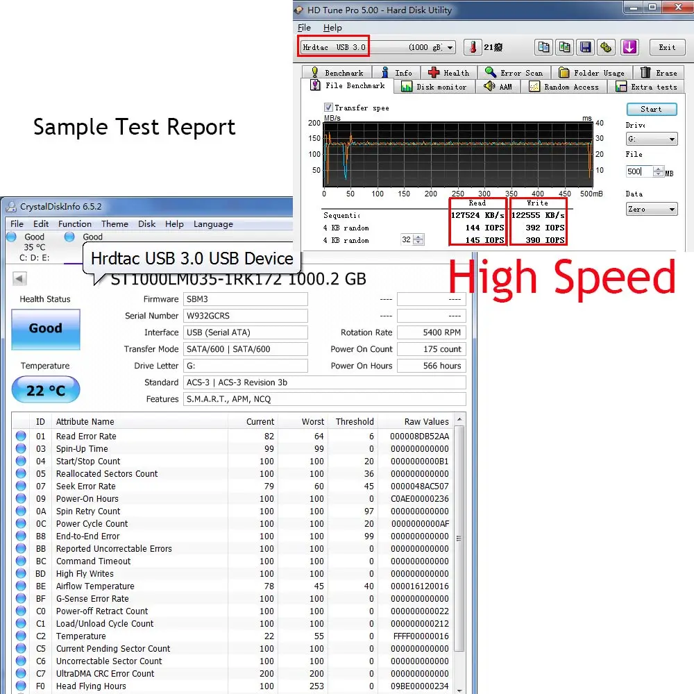 USB 3 0 HDD 120GB Портативный жесткий диск внешний накопитель (анти шок Защита сумка и