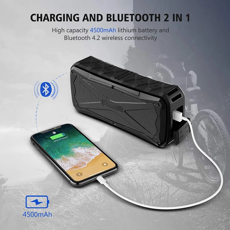Портативные Bluetooth колонки 20 Вт IPX7 водонепроницаемые напольные для iPhone