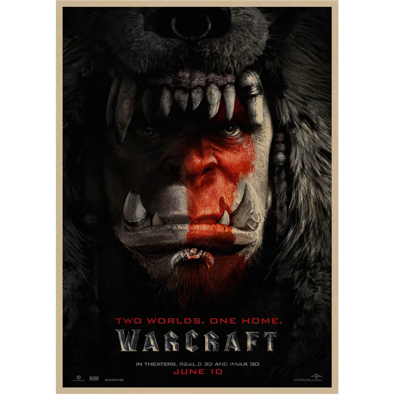 Warcraft ретро плакат, крафт-бумага, бумага для бара, кафе, домашний декор, настенная роспись - Цвет: Коричневый