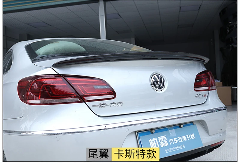 Для Volkswagen VW CC спойлер 2009-2018автомобильный задний декоративное крыло Черный углеродного волокна задний спойлер багажника