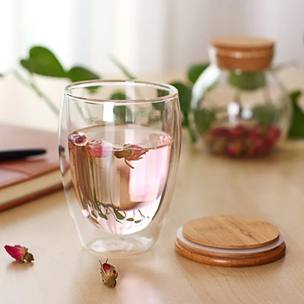 450 мл стеклянная кружка с двойными стенками прозрачная ручная работа мини чашка