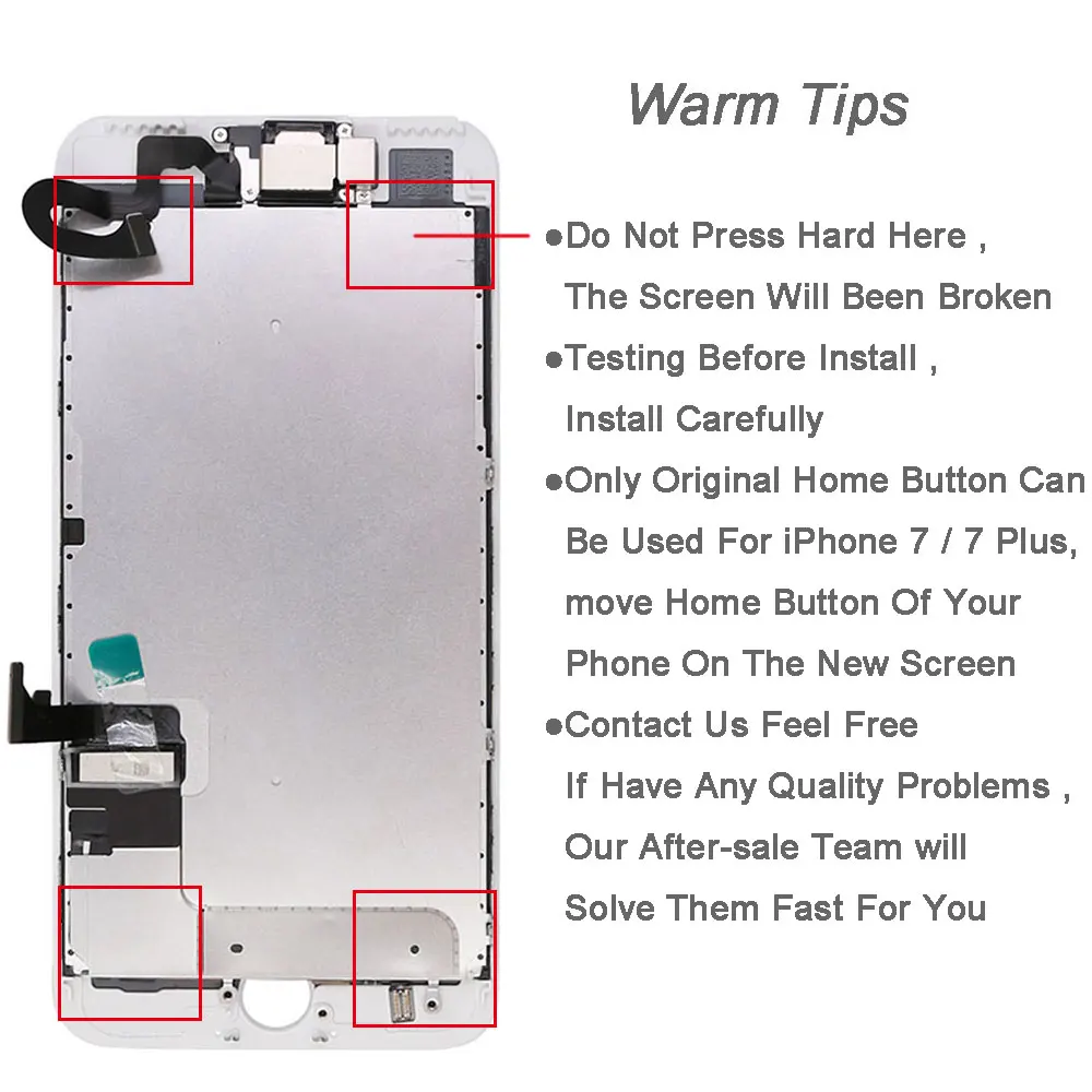 Полноценный ЖК экран для iPhone 7 7G plus с фронтальной камерой динамик задняя пластина