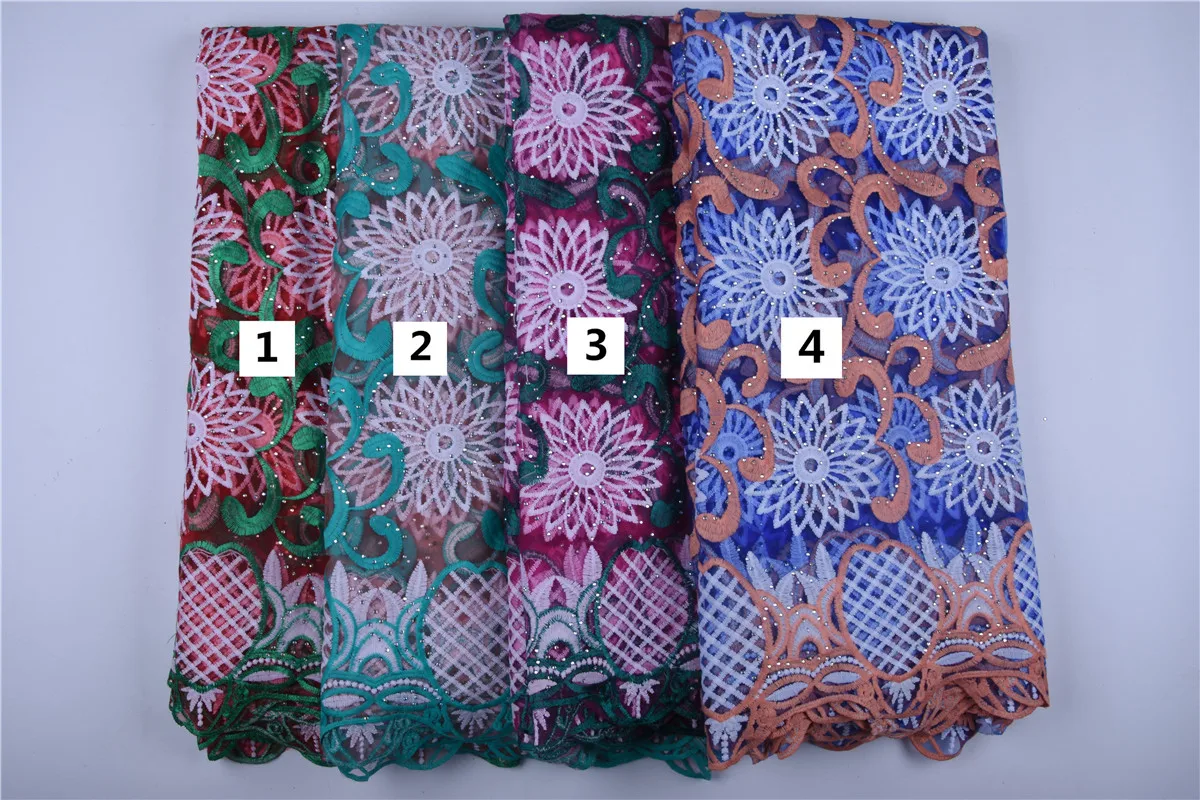 Новинка голубая ткань высокого качества с вышивкой африканская кружевная 2019 для