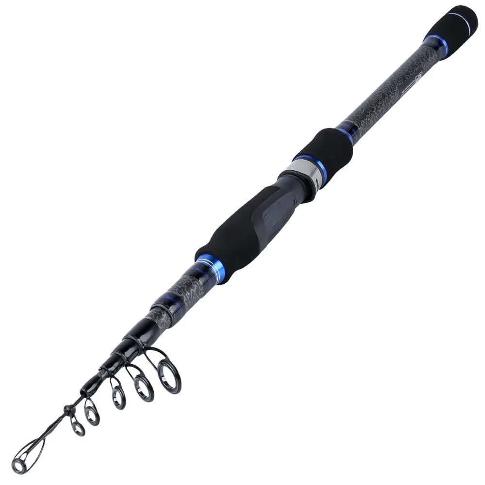 Blue Sougayilang 1,8 м, 2,1 м, 2,4 м, 2,7 м, 3 м, спиннинговое рыболовное удилище, углеродное m, мощное Телескопическое удилище для ловли карпа, удочка для рыбалки - Color: Blue