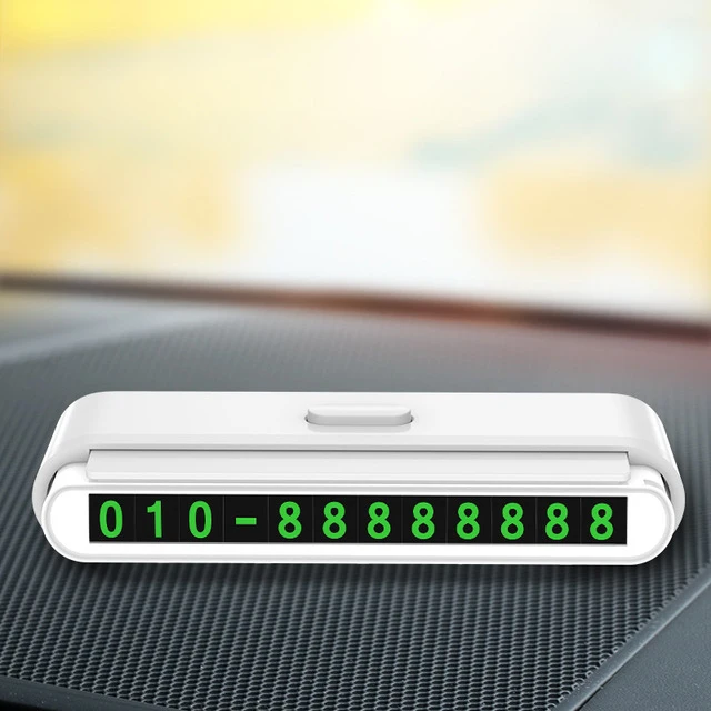 White Green Number Автомобильная светящаяся Временная парковочная карта Автомобильный Скрытый цифровой номер телефона наклейки ночник Автомобильный парк стоп аксессуары - Название цвета: White Green Number