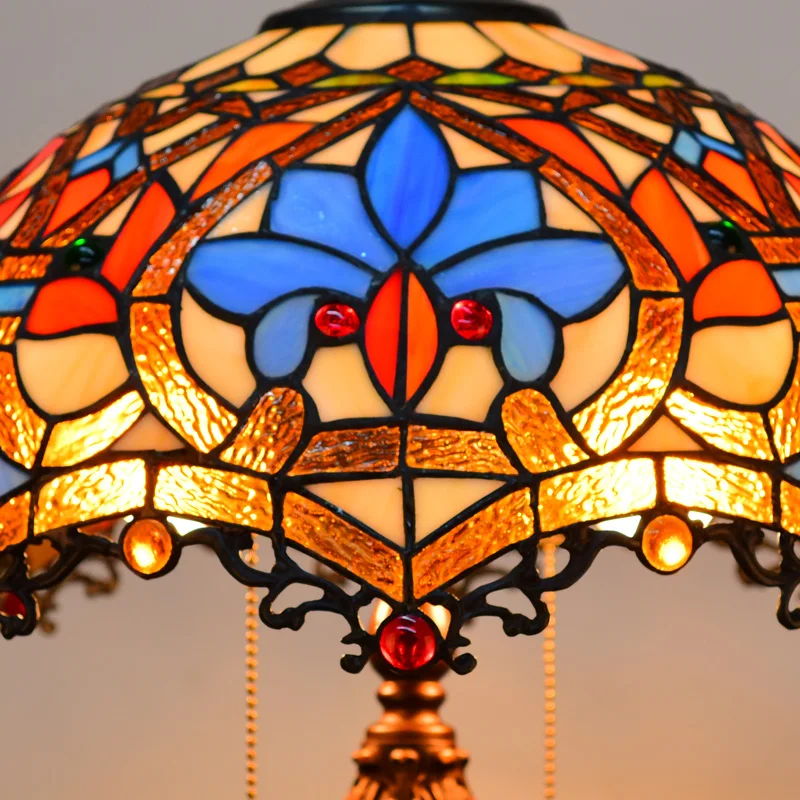 Напольная Лампа Тиффани в стиле барокко 16 дюймов Витражная для спальни E27 110 240