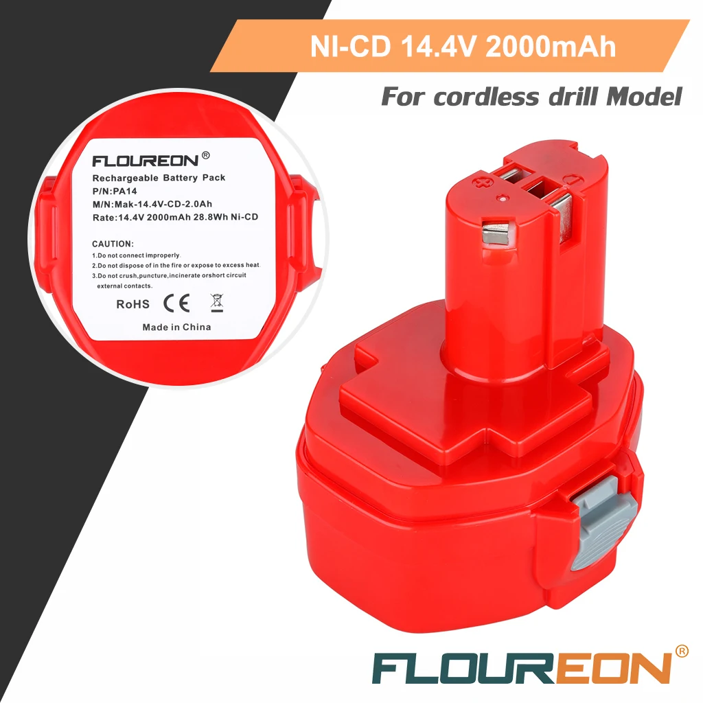 Флуреон 14 4 В 2.0Ah 2000 мАч Ni CD сменная аккумуляторная батарея для MAKITA PA14 JR140D 1420 1422 1433