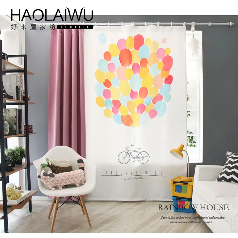 Товары для дома детские Мультяшные воздушные шары 3D печать занавески отвесные