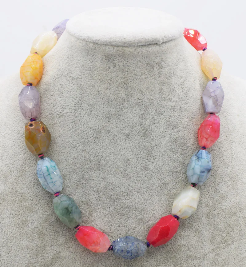 

multicolor baroque faceted 13*20mm necklace 17inch wholesale beads nature FPPJ woman