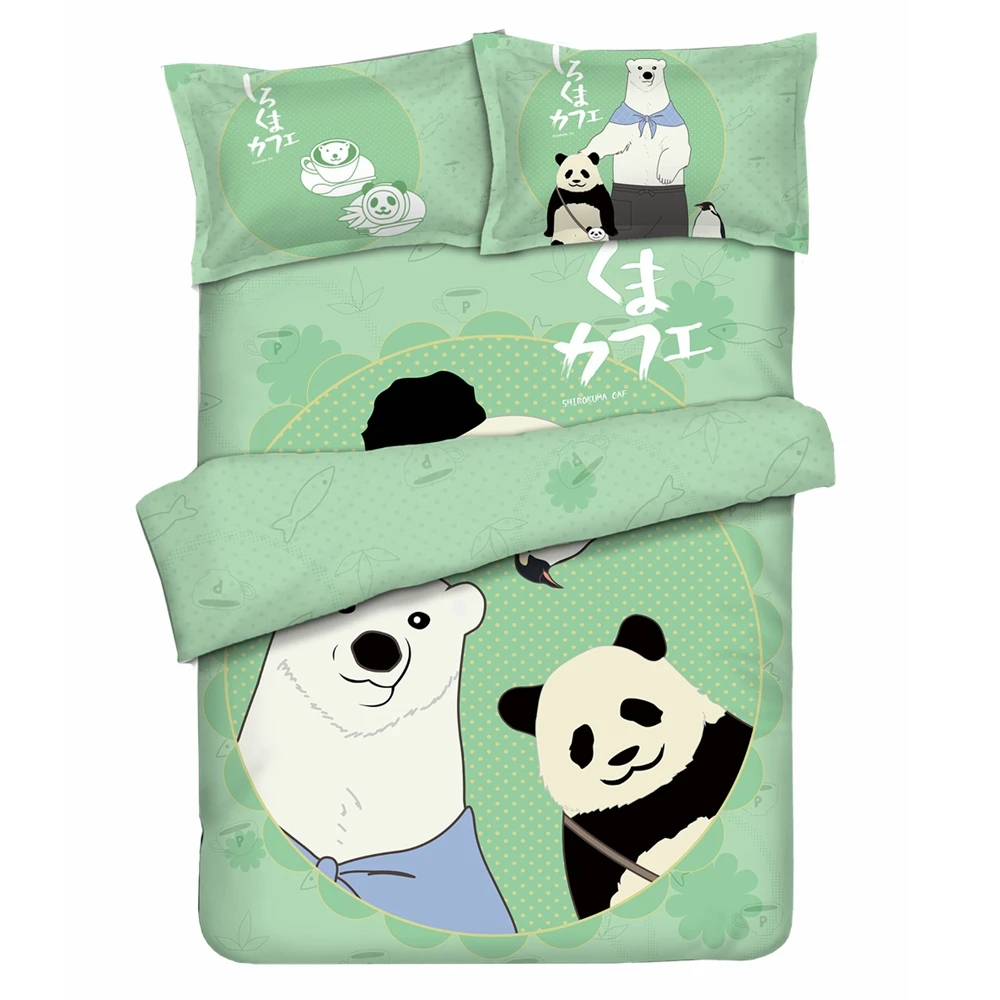 Комплект постельного белья с рисунком аниме JK Shirokuma Cafe панда белый медведь