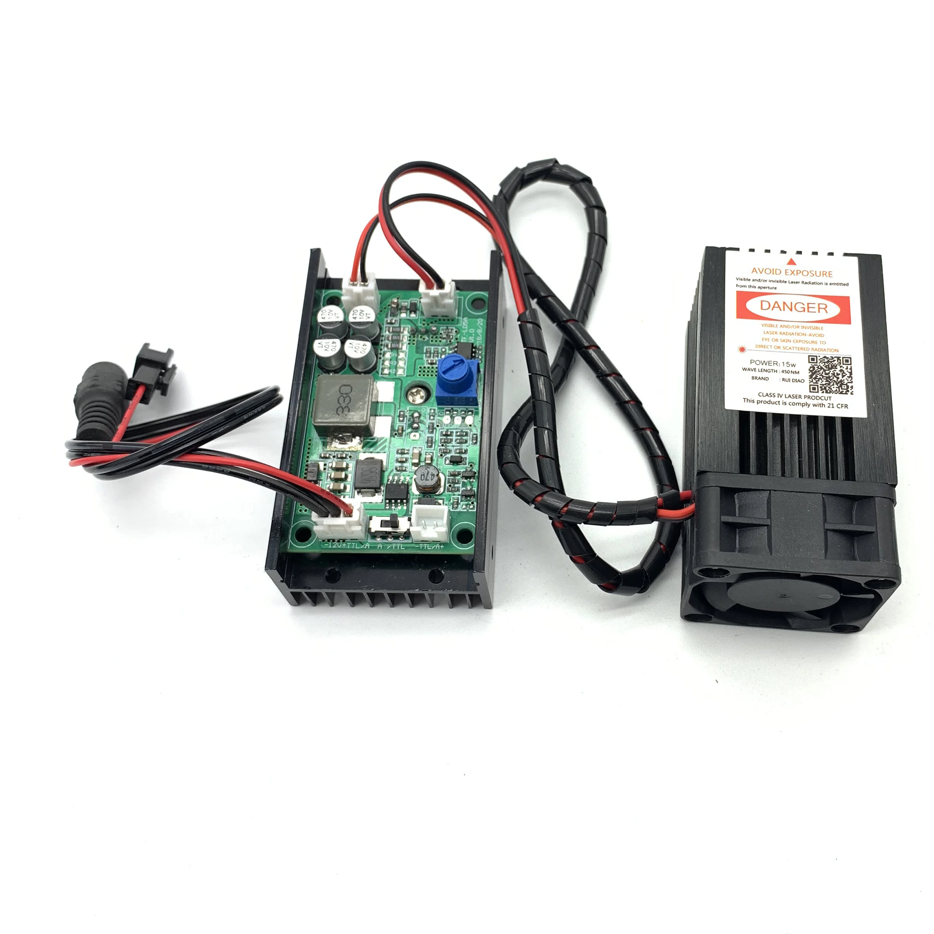 450nm 15000 МВт 12V Высокая Мощность ttl регулируемый фокус лазер формата Blue-Ray модуль DIY аппарат для лазерной порезки аксессуары 15 Вт лазерная головка