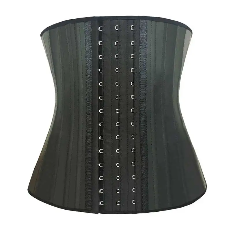 Black Atbuty 25 Сталь костей корсет с функцией тренажера талии утягивающий латексный корсет для уменьшения моделирующее белье для тренировок 3 ряды крючков Body Shaper Корректирующее утягивающее белье - Цвет: Black