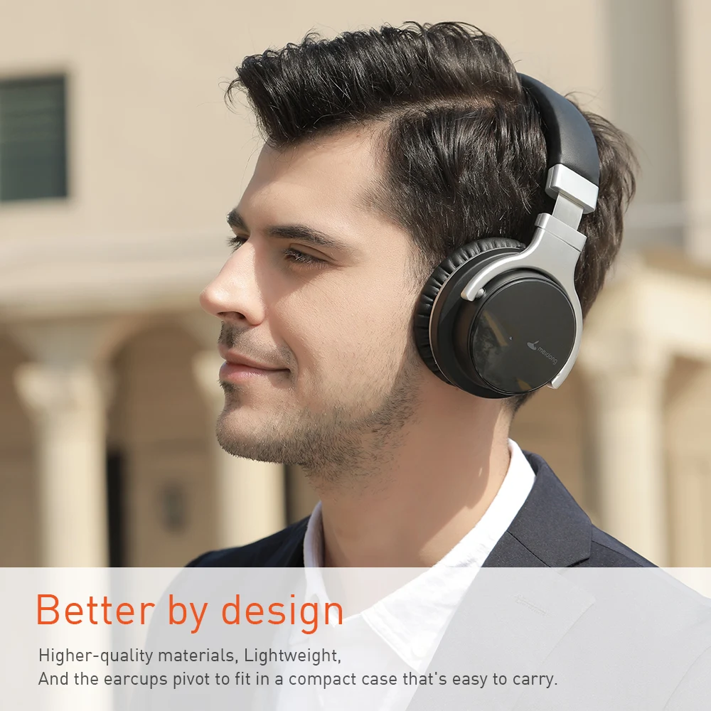Meidong E7B Bluetooth наушники активного Шум шумоподавления наушники Беспроводной гарнитура может достигать 30 часов Накладные наушники с микрофоном глубокий бас-гитара