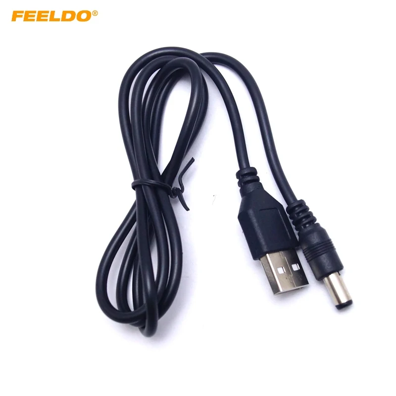 FEELDO черный 85 см USB 2 0 порт для 5 мм x 1 В DC мощность баррель Джек Кабель питания