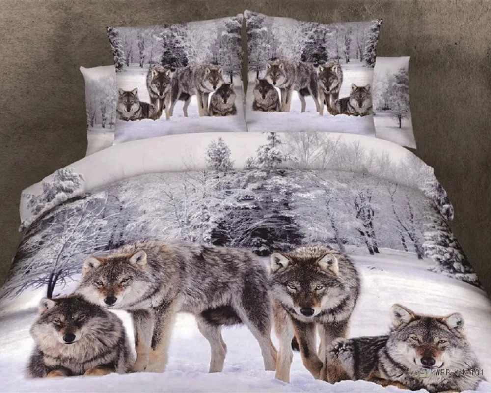 

hot sale 100%cotton 3D animal leopard rose tiger wolf lion bedding bed sheet set bedclothes duvet cover sets bedding set
