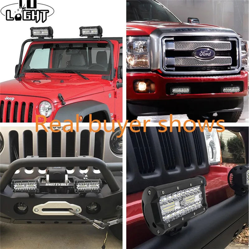 CO светильник 3-РЯД светодиодный светильник бар " 120 Вт Offroad Combo авто светодиодный рабочий светильник 12V 24V для внедорожников, квадроциклов, наводненных УАЗ трактор 4x4 Lada Niva авто-Стайлинг