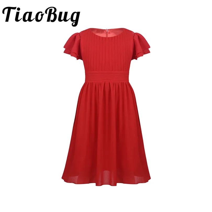 Детское многослойное плиссированное платье с цветочным узором для девочек