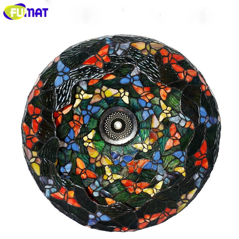 FUMAT Stained Glass Pendant Lamp Art Butterfly Shade Lamps Living Room Bed Multi Color Indoor LED Lights | Лампы и освещение