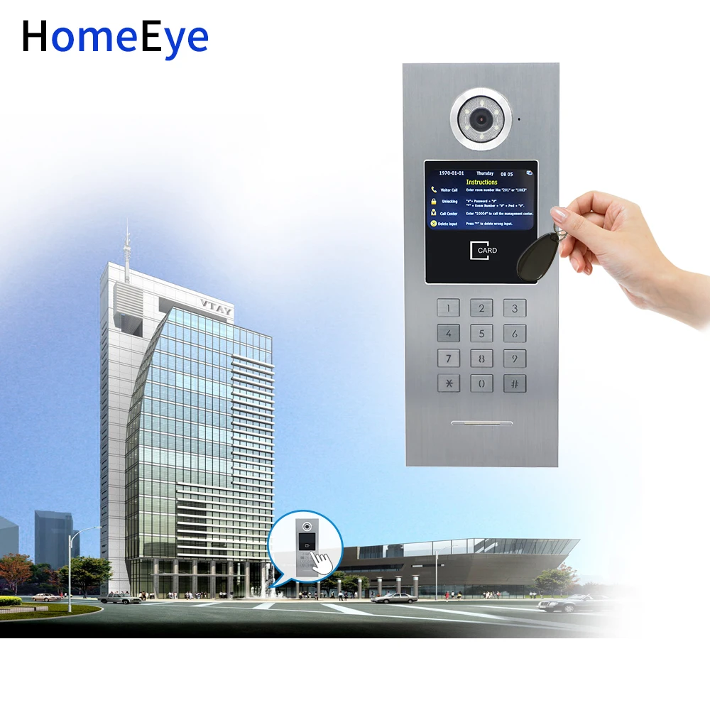 tuyasmart app supported wifi video door phone ip video intercom security home access control system keypadic cardpoe 1 to 40 free global shipping