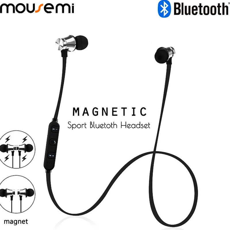 MOUSEMI спортивные Bluetooth наушники магнитные шейные наушники для бега гарнитура с микрофоном бас для iPhone Xiaomi huawei