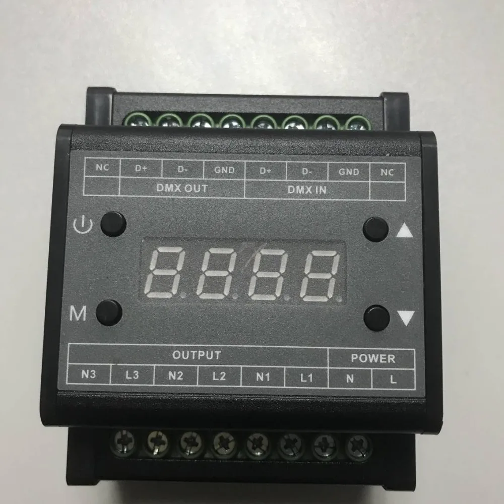 DMX302 DMX трехканальный диммер светодиодный регулятор яркости AC90 240V 50 Гц/60 Гц