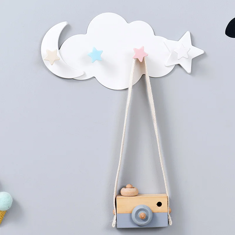 Крючки для вешалки Cloud Moon Stars декоративная настенная 4 крючка подвесных пальто