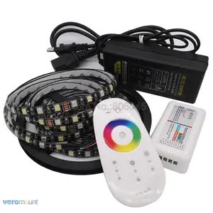 Светодиодная лента 5 м 12 В 5050 RGBW, черная печатная плата IP20 IP65 IP67, водонепроницаемая лента + беспроводной пульт дистанционного управления 2,4G + блок питания 12 В постоянного тока 5 А