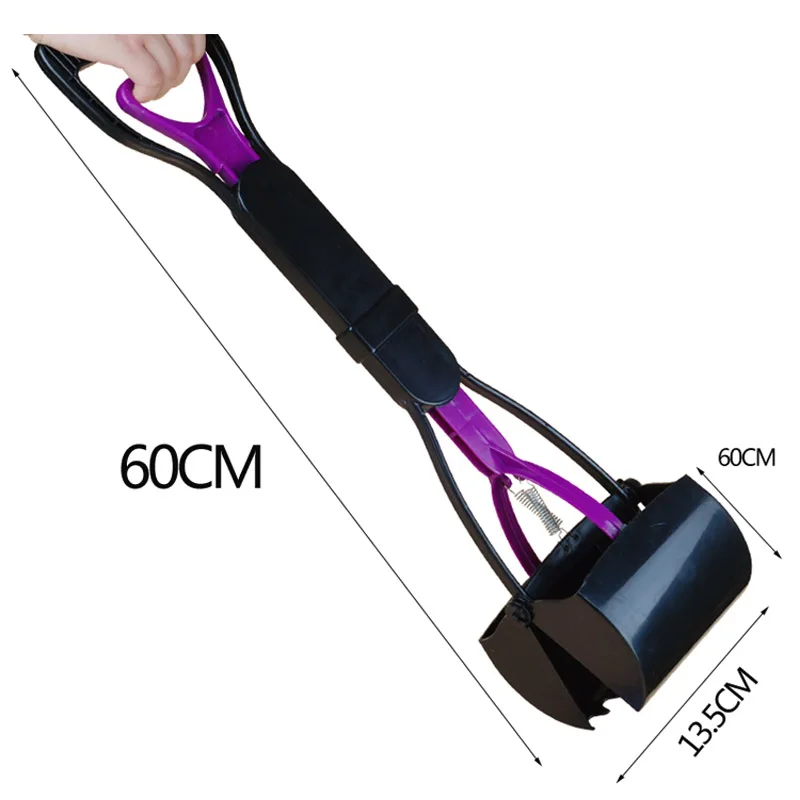 Новая Легкая Длинная Ручка Собак Pet Pooper Scooper Челюсти Чистый Pick Up Отходов Poop Scoop Pueple