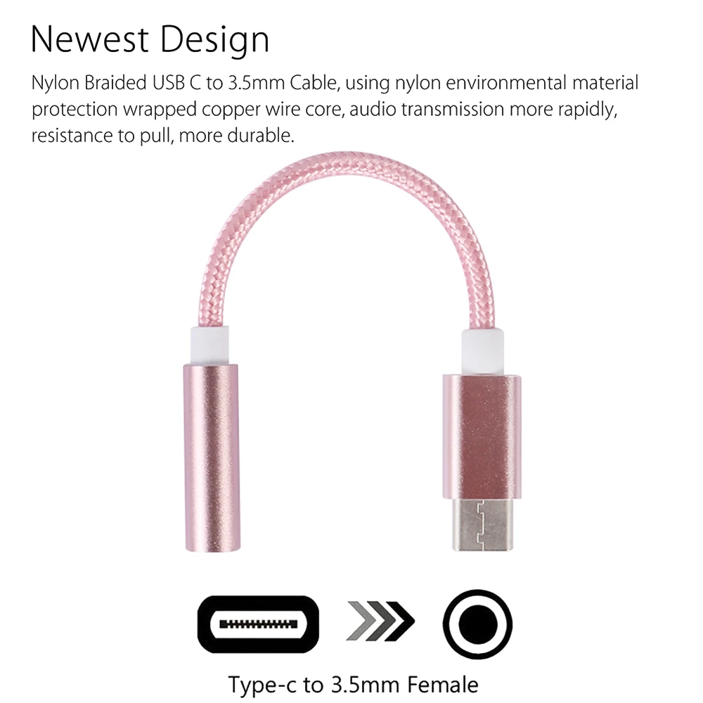 3 5 мм USB-C штекер AUX аудио разъем адаптер usb type C до кабель для наушников type-C